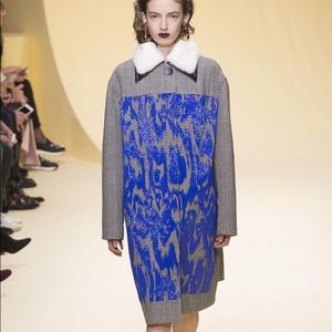 Marni beaded coat w/ removable fur collar size 38